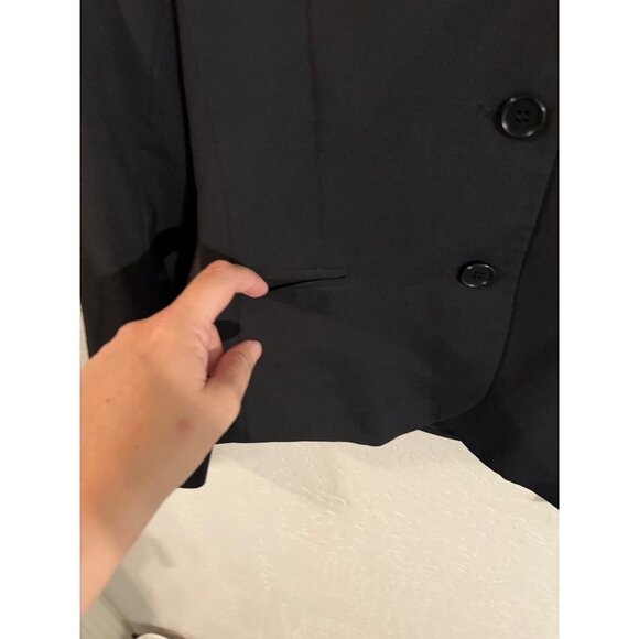 Theory Women’s Black Wool Blend Three Button Blazer - Picture 5 of 9